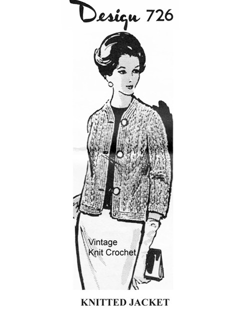Knitted Plus Size Jacket Pattern, Diamond Panel, Mail Order 572 Laura ...
