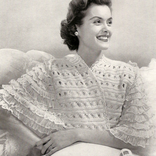 Bernat Knitted Lace Bed Jacket Pattern