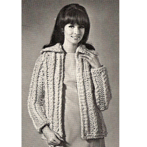 Big Needle Cardigan Knitting Pattern from American Thread