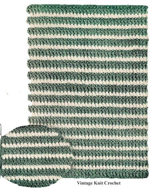 Crochet Bathroom Rug Pattern in Puff Stitch