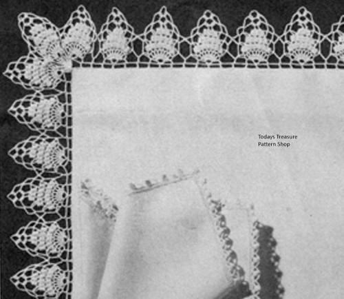 Vintage Crocheted Edging pattern in Pineapple Stitch