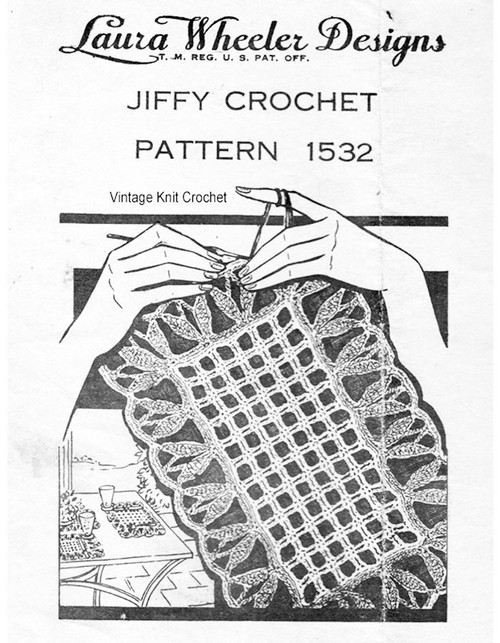 Vintage Mesh Crocheted Placemats Pattern No 1532