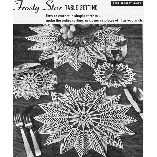 Crochet Star Mats Pattern, Coats & Clarks Leaflet C-856