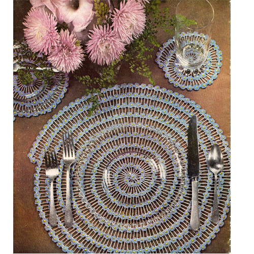 Round Crochet Place Mats Pattern from Lily Mills