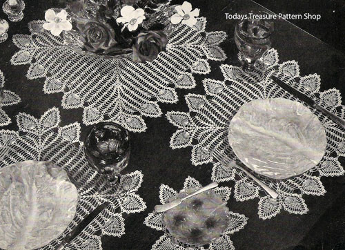Pineapple Crocheted Mats Pattern, Vintage 1950s