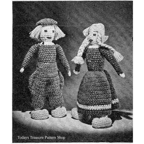 vintage dutch dolls crochet pattern 