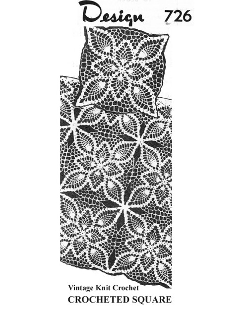 Pineapple Square Tablecloth Crochet Pattern Design 726