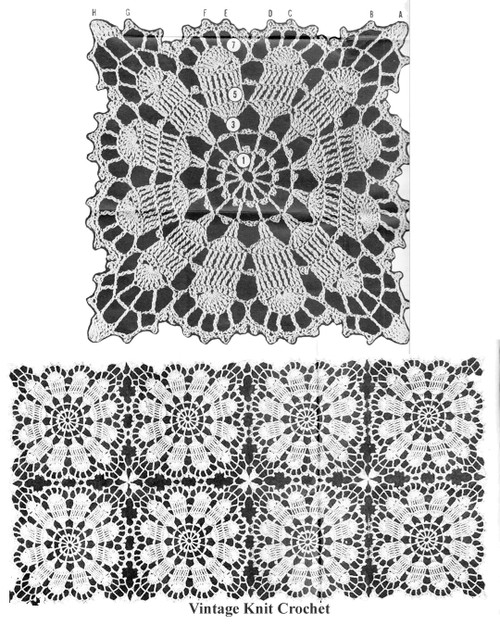 Flower Square Crochet Pattern Illustration for Design 7215