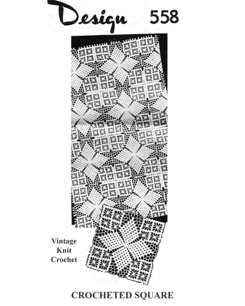 Spiderweb Square Crochet Pattern, Mail Order Design 558