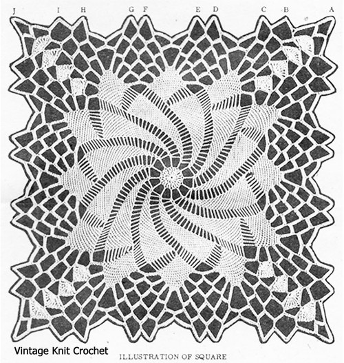 Pinwheel Crochet Square Illustration, Alice Brooks 7316