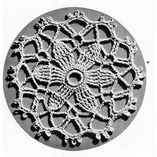 Crochet Flower Girl Round Medallion Pattern Illustration