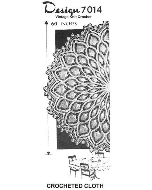 Pineapple Crochet Centerpiece Doily Pattern Design 7014