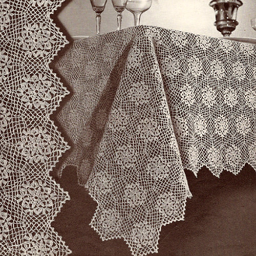 Vintage Fairfax Crochet Tablecloth Medallion Pattern