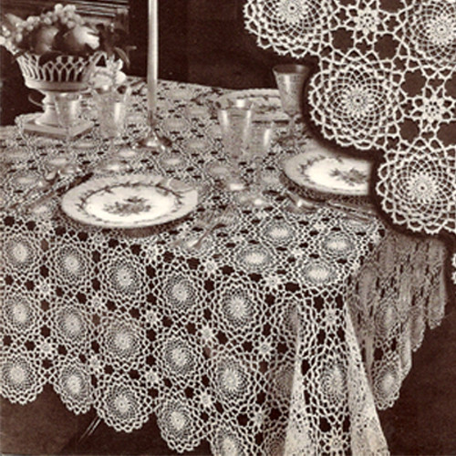 Crochet Tablecloth, Winthrup Medallion Pattern