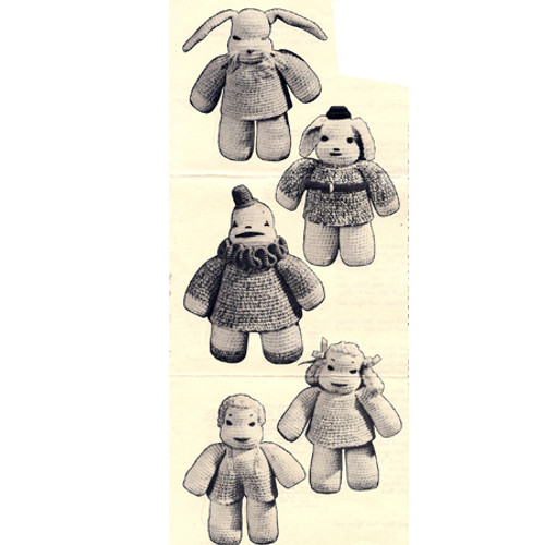 Vintage Crochet Stuffed Toys Pattern 