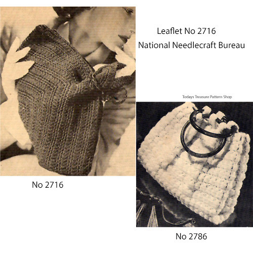 Two Crochet Bags Pattern, National Needlecraft 2716