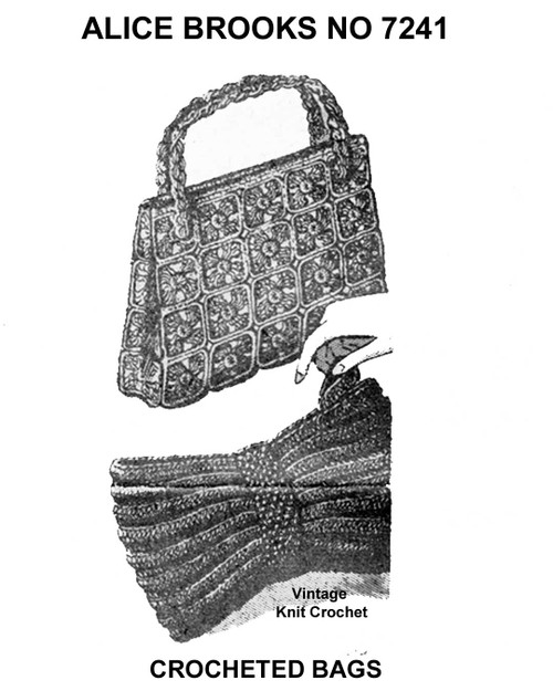 Vintage Crochet Handbag Pattern Design 7241