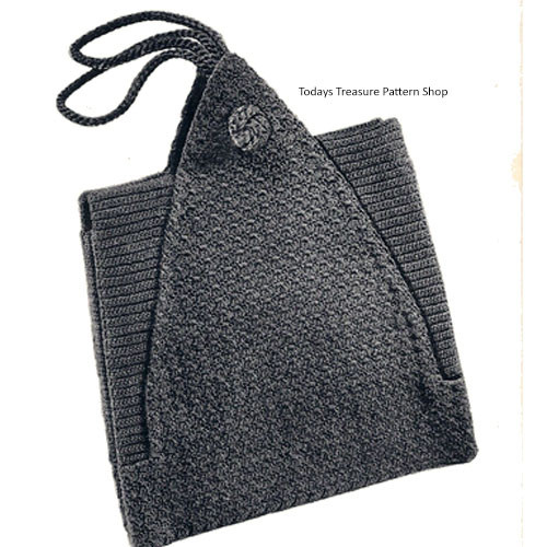 Square Crochet Envelope Bag Pattern, Vintage 1930s