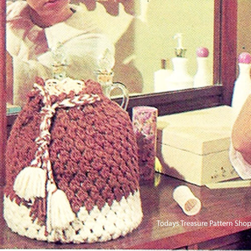 Crochet Drawstring Utility Bag Pattern in Puff Stitch