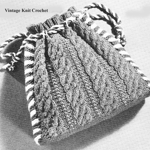 Small Drawstring Pouch Bag Knitting Pattern