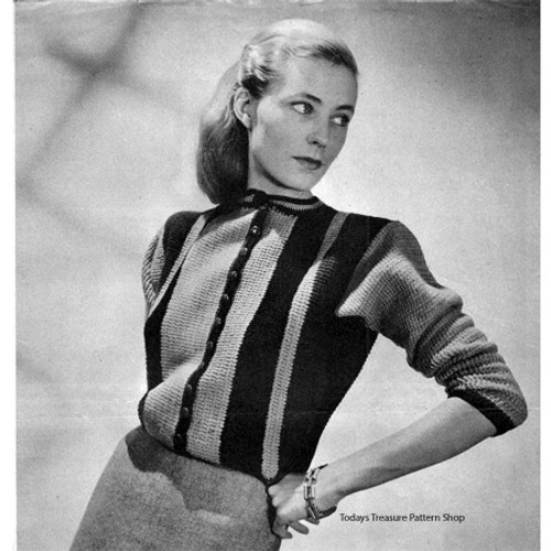 Vintage Striped Sweater Crochet Pattern 