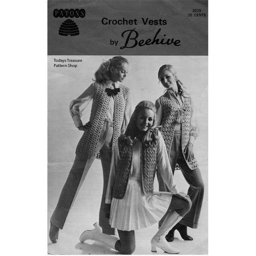 Three Crochet Vests Pattern