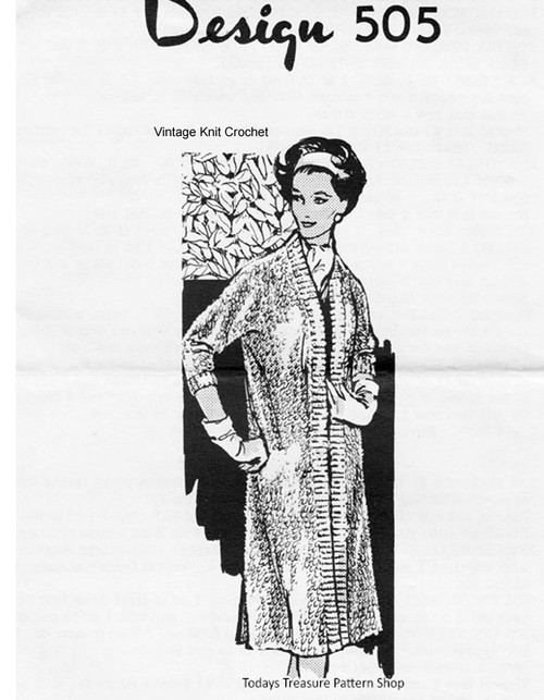 Big Needle Crochet Coat Pattern, Mail Order Design 505