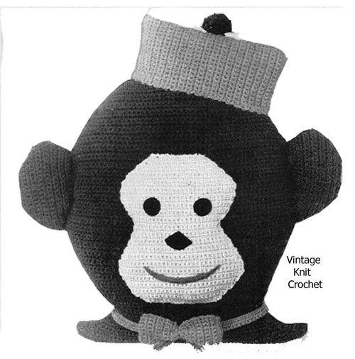 Crochet Stuffed Monkey Pillow Pattern, Jocko