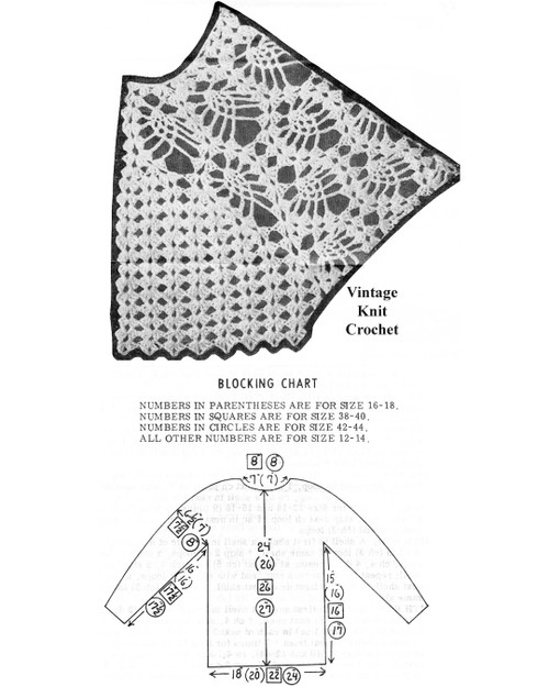 Pineapple Crochet Jacket Pattern Illustration