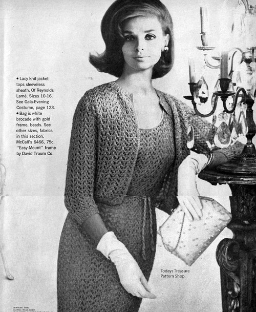 Vintage Knitted Dress Pattern with Shrug