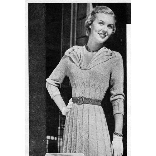 Vintage Fanfare Dress Pattern, Fluted with Long Sleeves