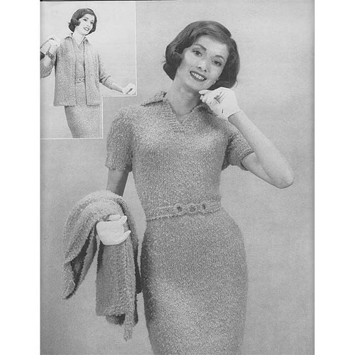 Vintage Knitted Dress Pattern in Garter Stitch