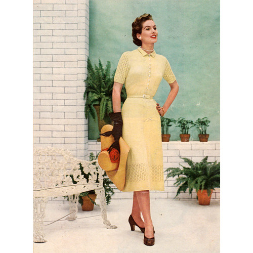 Lace Dress Knitting Pattern, Vintage 1950s