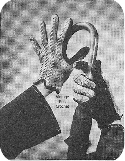 Easy Crochet Short Gloves Pattern, Vintage 1940's