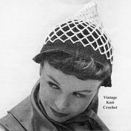 Pointed Mesh Beanie Crochet Hat Pattern