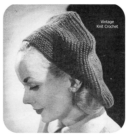 Draped Beret Crochet Pattern, Vintage 1947