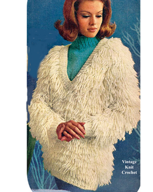 Vintage Knitted Pullover Dickey Pattern, Polar Bear