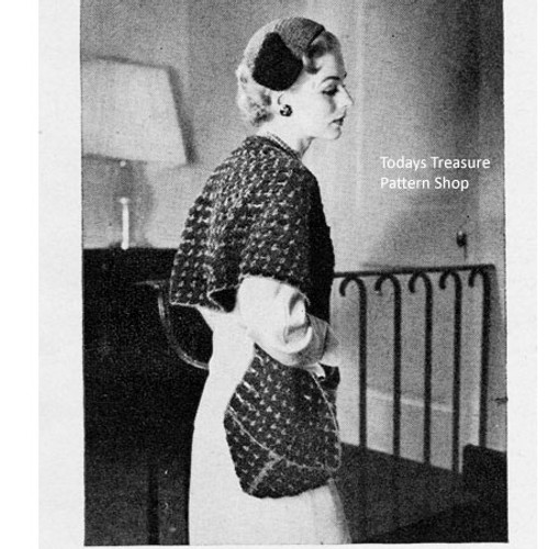 Vintage Chenille Shawl and Hat Pattern 