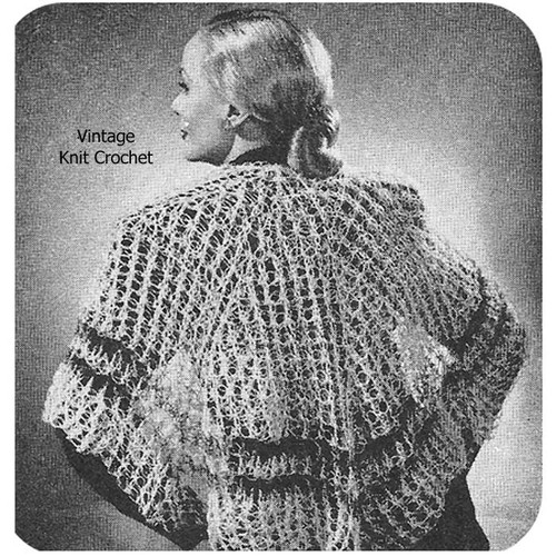 Vintage Circular Shawl Crochet Pattern, Knot Stitch