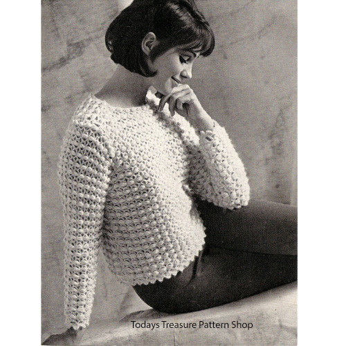 Crochet Sweater Pattern in Puff Stitch