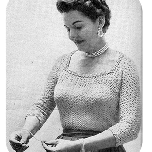 Womans Knitted Blouse Patterns, Vintage 1956
