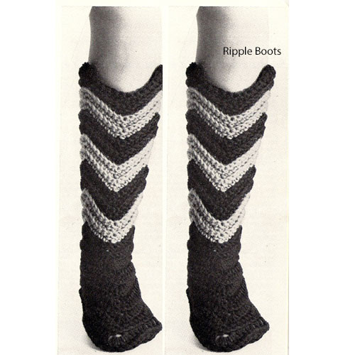 Vintage Crochet Ripple Boots Pattern Vintage Knit Crochet 