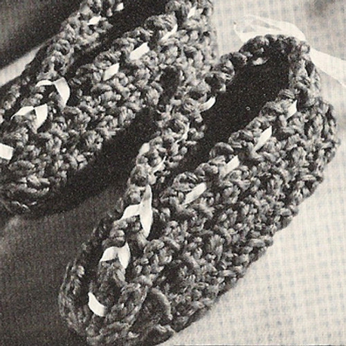 Knitting Pattern Easy Slippers, Vintage 1960s