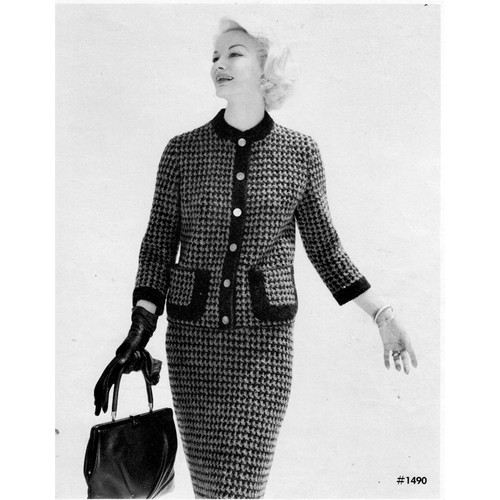 Knitting Pattern Vintage Checked Suit