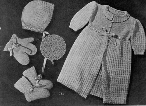 Baby Layette Crochet Pattern with Long Jacket