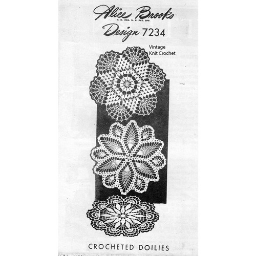 Mail Order Design 7234, Three Crocheted Doilies Pattern 