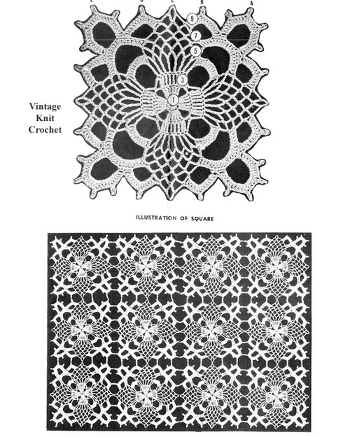 Crochet square pattern illustration design 7297