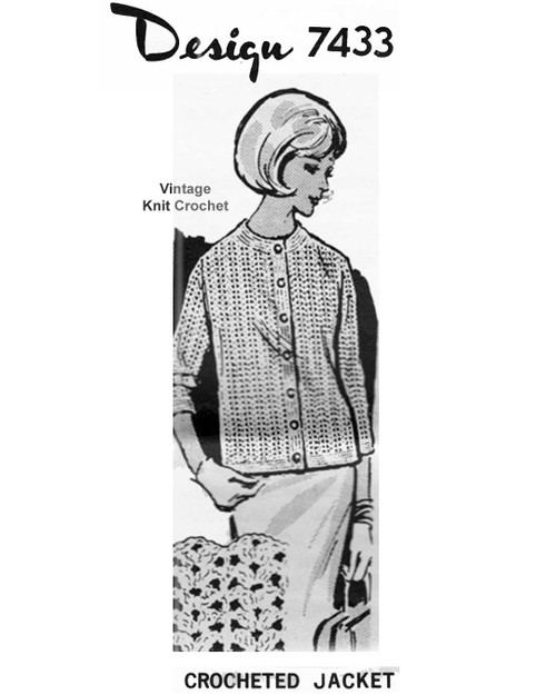 Womens Crochet Jacket Pattern Mail Order Design 7433