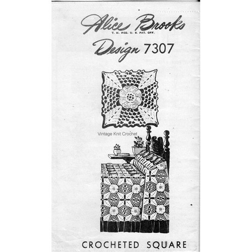 Mail Order Pattern 7307, Crocheted Square Pattern