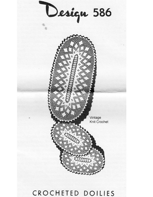 Oval Doily Crochet Pattern, Large Small, Mail Order 586